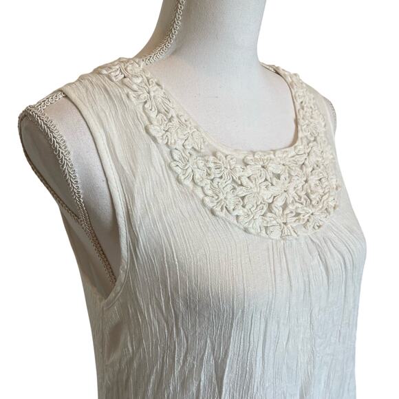 Northstyle Tank Top Size Medium White Gauze Layers Lacework Boho Peasant Prairie - Picture 5 of 10